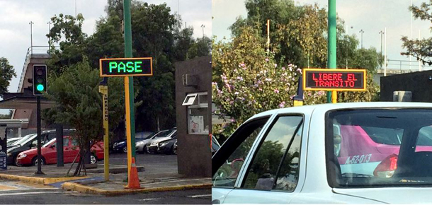 indicador digital lugares estacionamiento LEDs